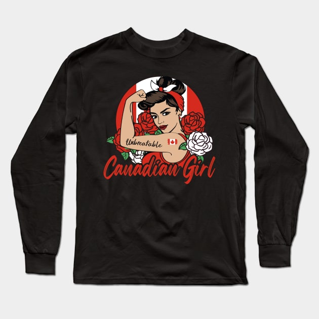 Canadian Girl Long Sleeve T-Shirt by JayD World